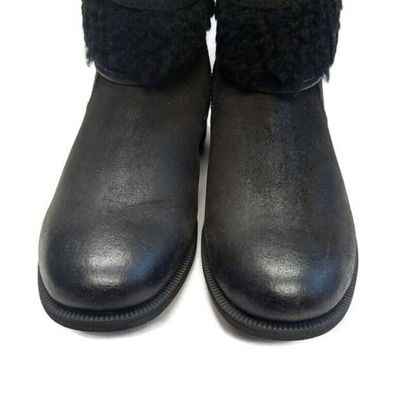 UGG Blayre III Leather Sheepskin Boots Womens Size 5 Waterproof 1095153 Black - Picture 5 of 8